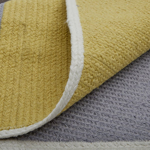 HomeRoots 5' Blue Gray and Yellow Geometric Area Rug – Modern Power Loom Design for Stylish Home Decor 5' X 8' 565786