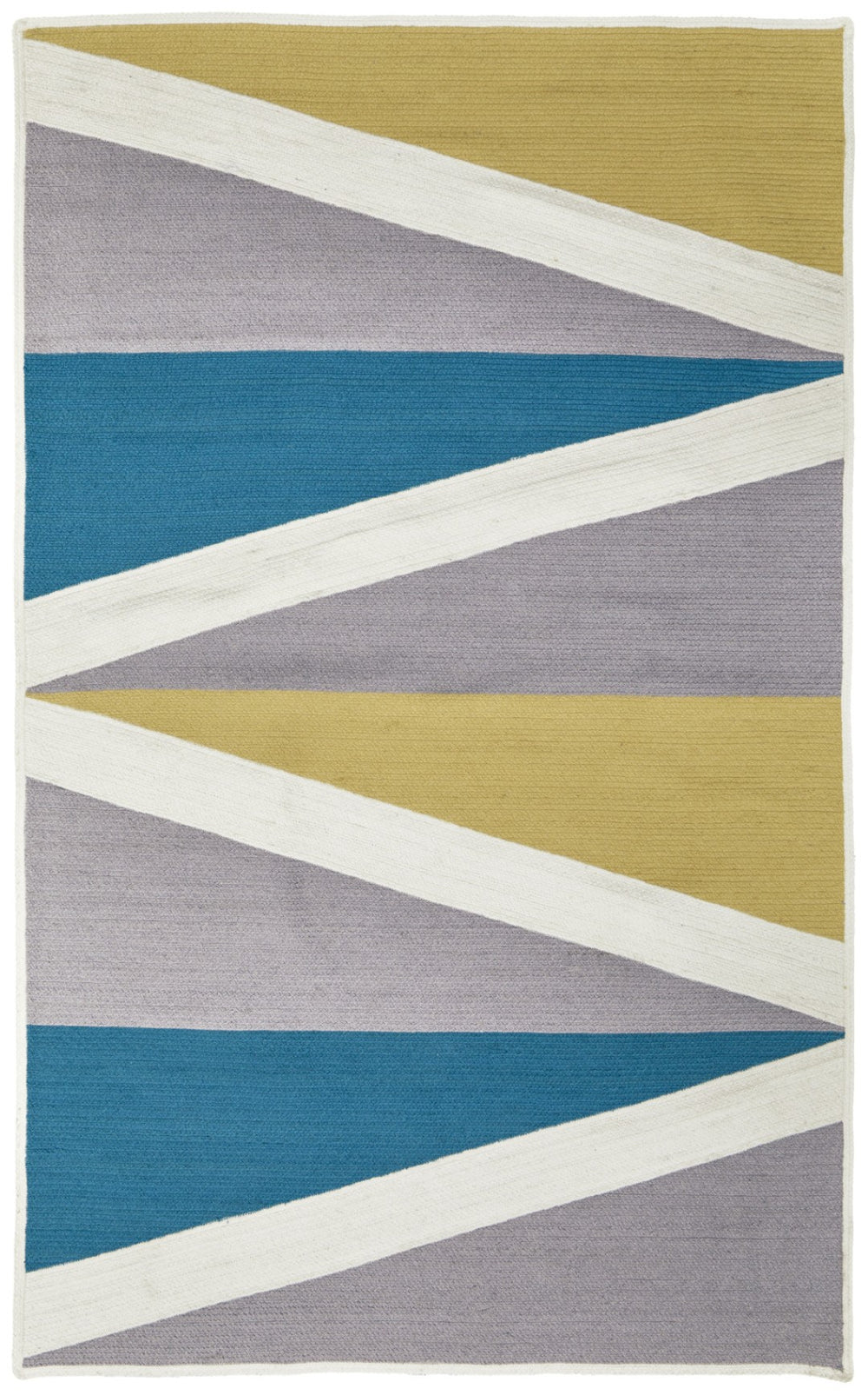 HomeRoots 5' Blue Gray and Yellow Geometric Area Rug – Modern Power Loom Design for Stylish Home Decor 5' X 8' 565786
