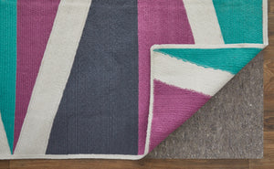 HomeRoots 5' Blue Gray and Yellow Geometric Area Rug – Modern Power Loom Design for Stylish Home Decor 5' X 8' 565788
