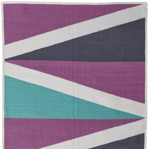 HomeRoots 5' Blue Gray and Yellow Geometric Area Rug – Modern Power Loom Design for Stylish Home Decor 5' X 8' 565788