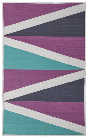 HomeRoots 5' Blue Gray and Yellow Geometric Area Rug – Modern Power Loom Design for Stylish Home Decor 5' X 8' 565788