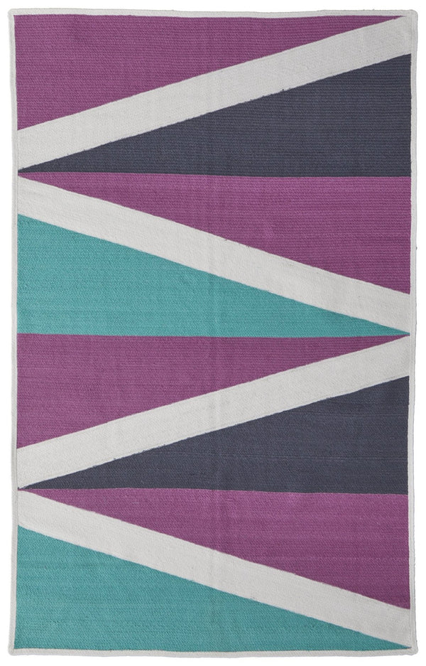 HomeRoots 5' Blue Gray and Yellow Geometric Area Rug – Modern Power Loom Design for Stylish Home Decor 5' X 8' 565788