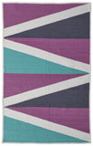 Homeroots 5' X 8' Ivory Purple And Green Geometric Power Loom Area Rug Purple Polyester 565788