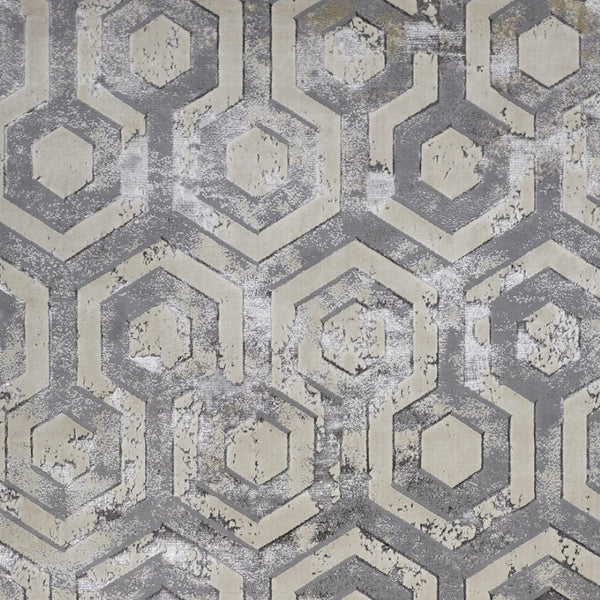 Homeroots 8' Taupe And Gray Abstract Distressed Area Rug - Durable, Stain-resistant, Perfect For Kids & Pets Gray Polyester 565791