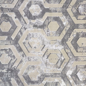 Homeroots 8' Taupe And Gray Abstract Distressed Area Rug - Durable, Stain-resistant, Perfect For Kids & Pets Gray Polyester 565791