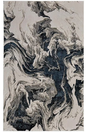 HomeRoots 4' Modern Abstract Area Rug in Ivory, Black & Taupe – Durable, Soft, Stain-Resistant for High-Traffic Areas 7' X 10' 565796