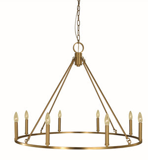 Framburg 8-light Elegant Midtown Dining Chandelier - Sophisticated Design With Thin Square Tubing And Style Brushed Brass Metal 5658 Br