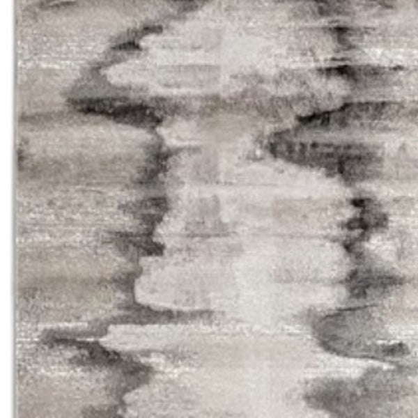 HomeRoots 4' Modern Abstract Area Rug in Gray, Ivory, and Taupe - Soft, Durable, Stain-Resistant Design 5' X 8' 565805