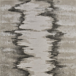 HomeRoots 4' Modern Abstract Area Rug in Gray, Ivory, and Taupe - Soft, Durable, Stain-Resistant Design 8' X 10' 565806