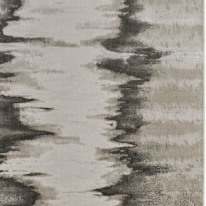 HomeRoots 4' Modern Abstract Area Rug in Gray, Ivory, and Taupe - Soft, Durable, Stain-Resistant Design 8' X 10' 565806
