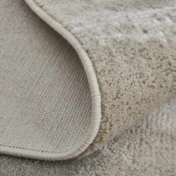 HomeRoots 4' Modern Abstract Area Rug in Gray, Ivory, and Taupe - Soft, Durable, Stain-Resistant Design 9' X 12' 565808