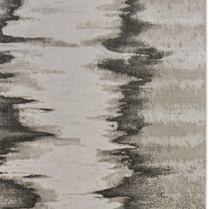 HomeRoots 4' Modern Abstract Area Rug in Gray, Ivory, and Taupe - Soft, Durable, Stain-Resistant Design 10' X 13' 565809