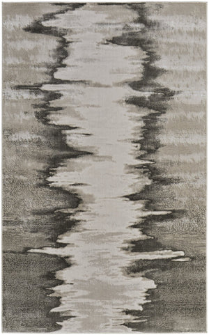 HomeRoots 4' Modern Abstract Area Rug in Gray, Ivory, and Taupe - Soft, Durable, Stain-Resistant Design 13' X 20' 565812
