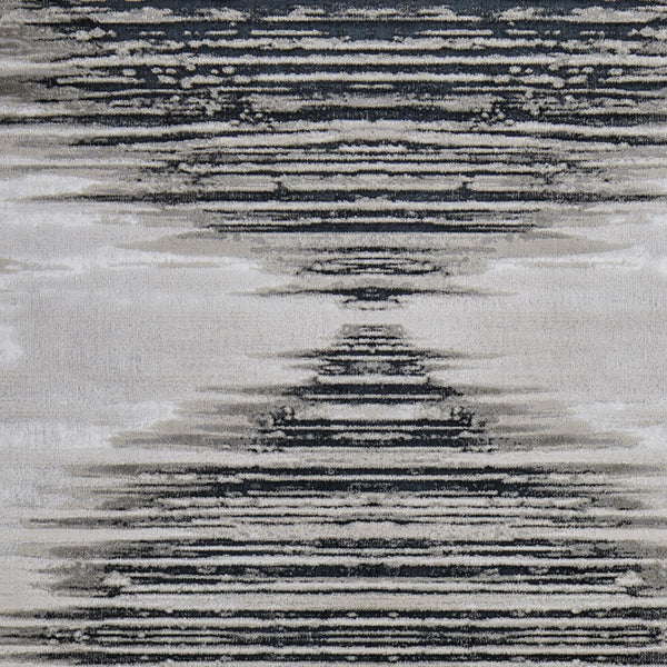 Homeroots 5' X 8' Black And Silver Geometric Power Loom Area Rug Black Polyester 565815