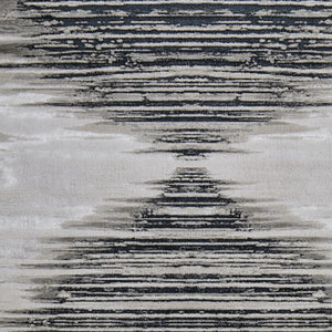 Homeroots 8' X 10' Black And Silver Geometric Power Loom Area Rug Black Polyester 565816