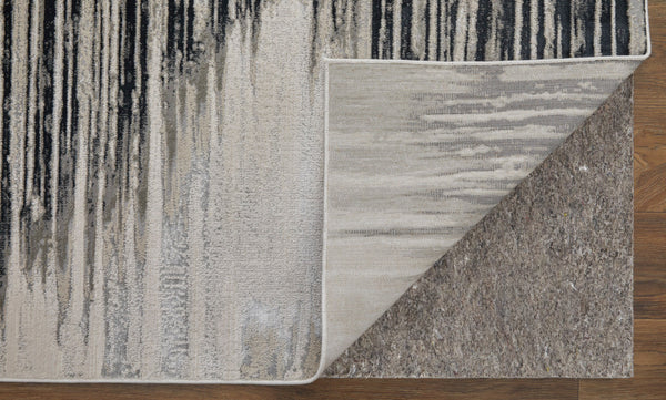 Homeroots 12' X 15' Black And Silver Geometric Power Loom Area Rug Black Polyester 565821