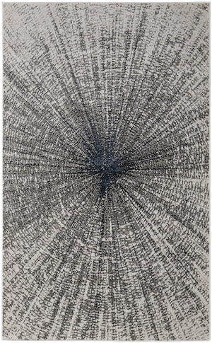 HomeRoots 4' Gray and Ivory Abstract Area Rug – Modern Power Loomed Design for Stylish, Durable Home Decor 5' X 8' 565825