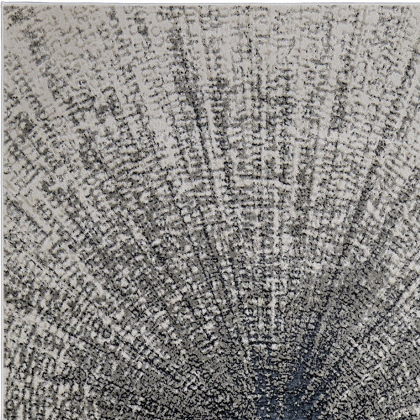 HomeRoots 4' Gray and Ivory Abstract Area Rug – Modern Power Loomed Design for Stylish, Durable Home Decor 5' X 8' 565825