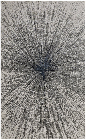HomeRoots 4' Gray and Ivory Abstract Area Rug – Modern Power Loomed Design for Stylish, Durable Home Decor 8' X 10' 565826