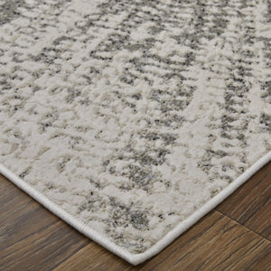 HomeRoots 4' Gray and Ivory Abstract Area Rug – Modern Power Loomed Design for Stylish, Durable Home Decor 9' X 12' 565828