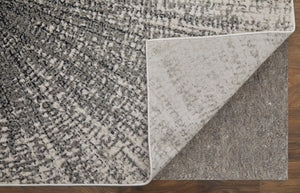 HomeRoots 4' Gray and Ivory Abstract Area Rug – Modern Power Loomed Design for Stylish, Durable Home Decor 9' X 12' 565828