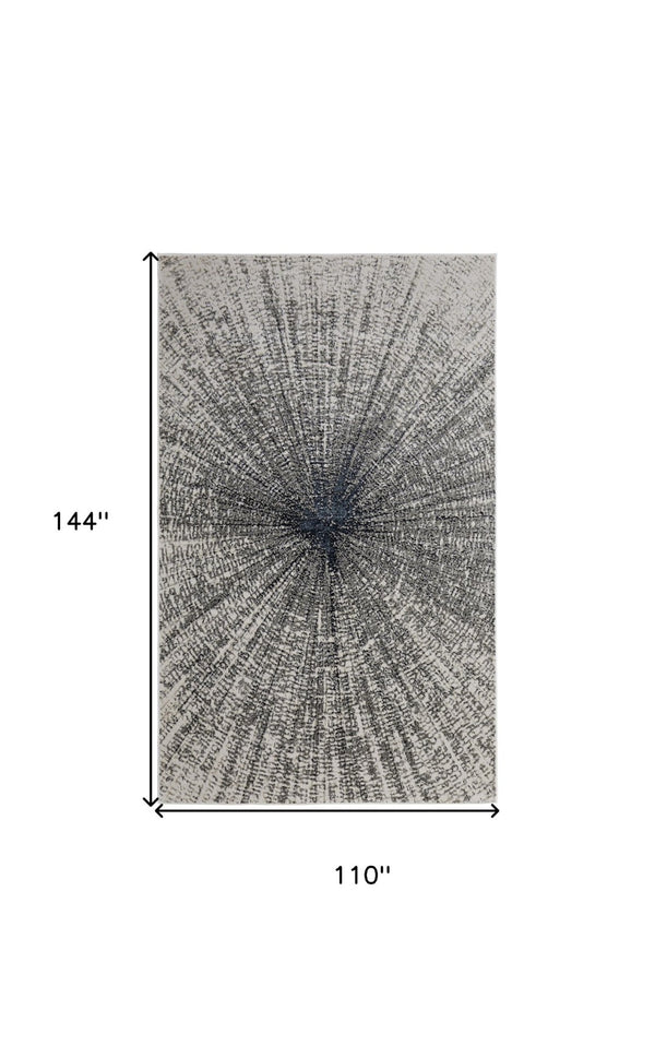 HomeRoots 4' Gray and Ivory Abstract Area Rug – Modern Power Loomed Design for Stylish, Durable Home Decor 9' X 12' 565828
