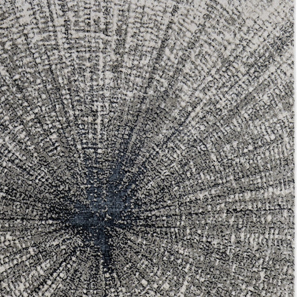 HomeRoots 4' Gray and Ivory Abstract Area Rug – Modern Power Loomed Design for Stylish, Durable Home Decor 10' X 13' 565829