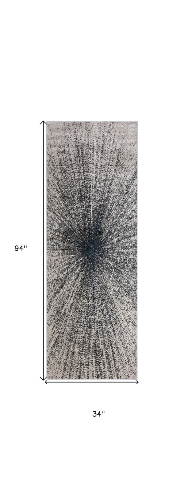 HomeRoots 4' Gray and Ivory Abstract Area Rug – Modern Power Loomed Design for Stylish, Durable Home Decor 8' Runner 565830