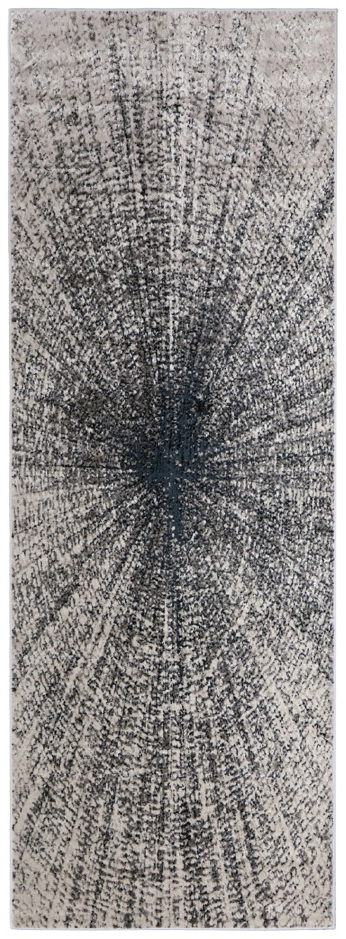 HomeRoots 4' Gray and Ivory Abstract Area Rug – Modern Power Loomed Design for Stylish, Durable Home Decor 8' Runner 565830