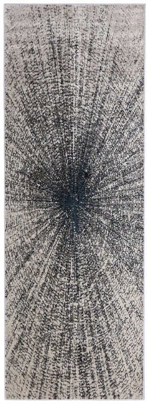 HomeRoots 4' Gray and Ivory Abstract Area Rug – Modern Power Loomed Design for Stylish, Durable Home Decor 8' Runner 565830