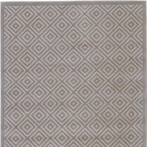 HomeRoots 5' X 8' Taupe Geometric Power Loom Area Rug – Modern Style, Durable, Stain-Resistant for High Traffic Areas Gray 565837