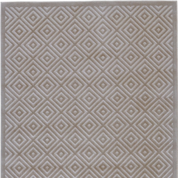 HomeRoots 5' X 8' Taupe Geometric Power Loom Area Rug – Modern Style, Durable, Stain-Resistant for High Traffic Areas Gray 565837