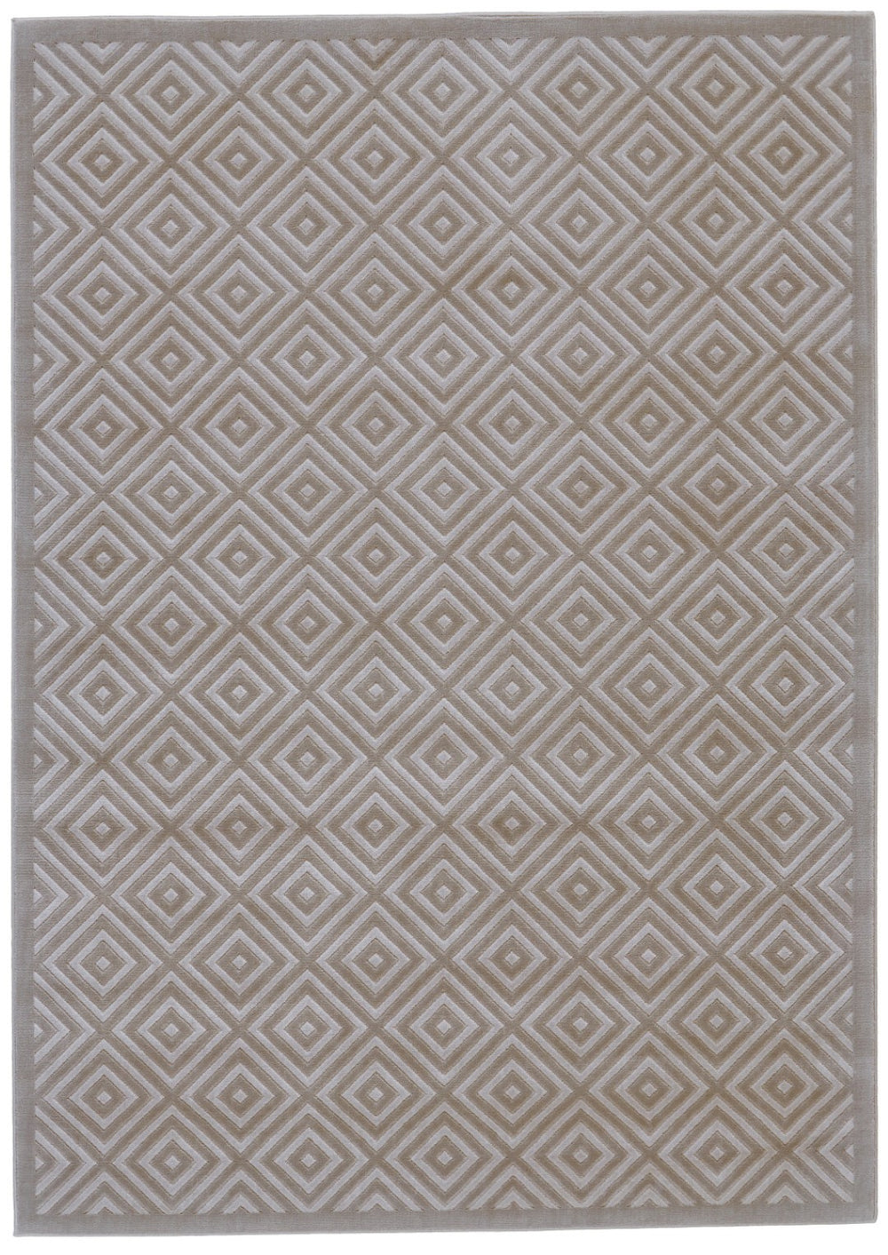 HomeRoots 5' X 8' Taupe Geometric Power Loom Area Rug – Modern Style, Durable, Stain-Resistant for High Traffic Areas Gray 565837