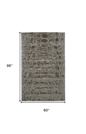 HomeRoots 5' X 8' Taupe Abstract Hand-Tufted Area Rug for Modern Elegance and Cozy Comfort in Any Space Gray 565840