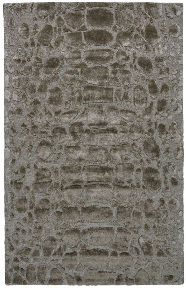HomeRoots 5' X 8' Taupe Abstract Hand-Tufted Area Rug for Modern Elegance and Cozy Comfort in Any Space Gray 565840