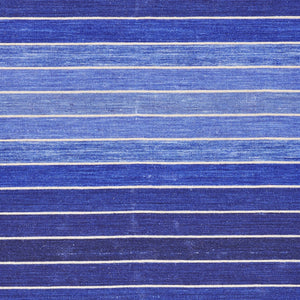 Homeroots 5' X 8' Blue Wool Striped Hand Woven Area Rug Blue Wool 565841