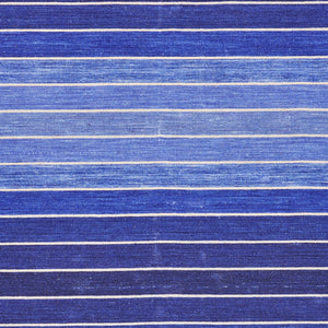 Homeroots 5' X 8' Blue Wool Striped Hand Woven Area Rug Blue Wool 565841