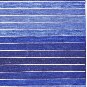 Homeroots 5' X 8' Blue Wool Striped Hand Woven Area Rug Blue Wool 565841