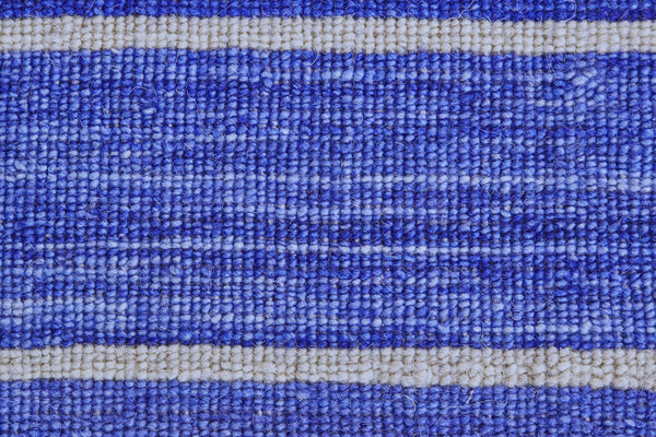 Homeroots 5' X 8' Blue Wool Striped Hand Woven Area Rug Blue Wool 565841