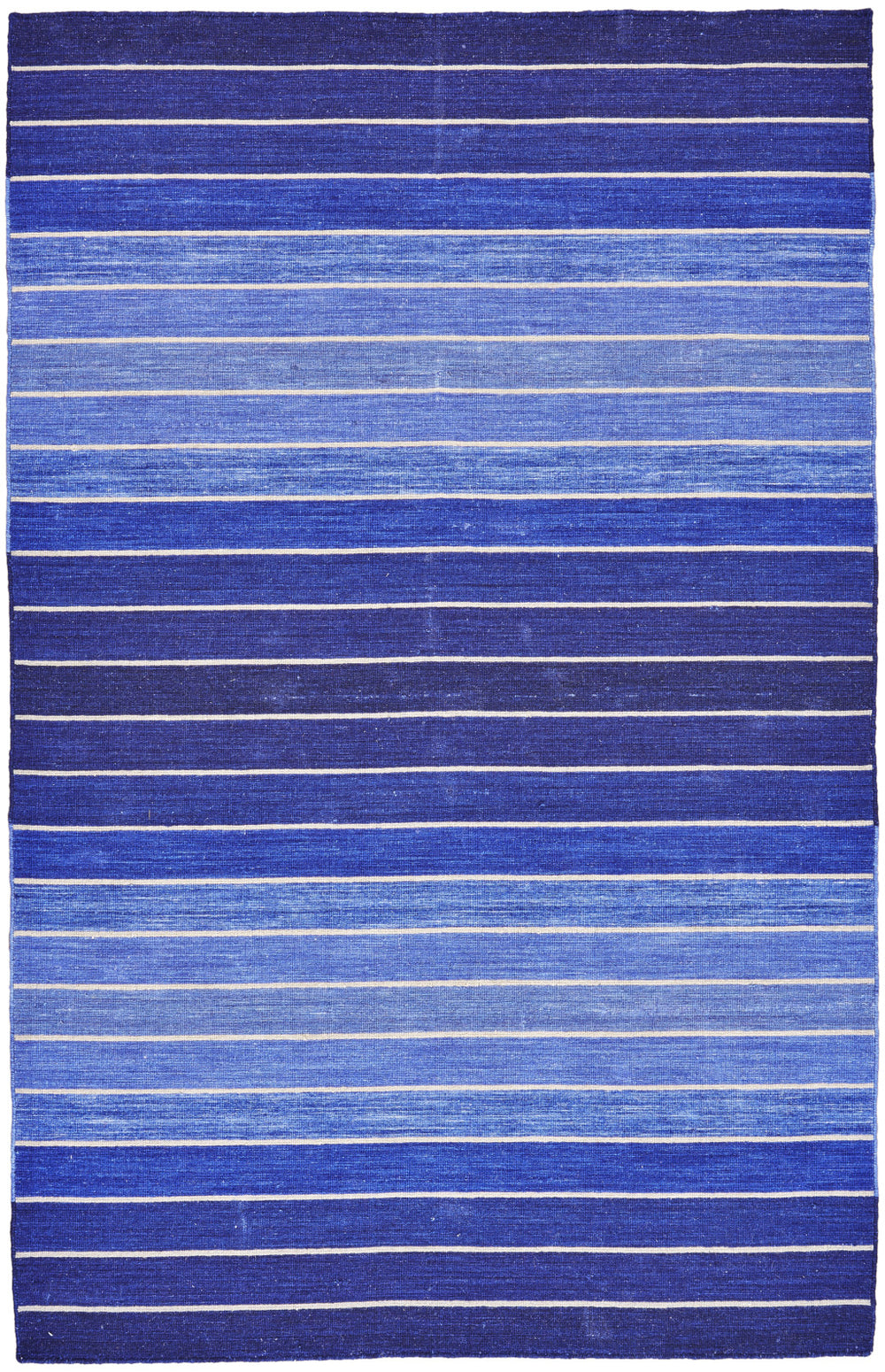 Homeroots 8' X 11' Blue Wool Striped Hand Woven Area Rug Blue Wool 565842