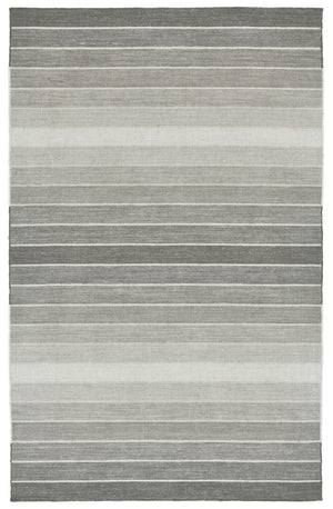 Homeroots 5' X 8' Gray Wool Striped Hand Woven Area Rug Gray Wool 565843