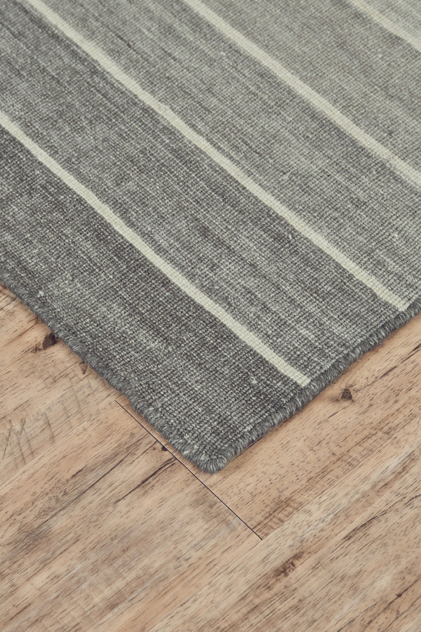 Homeroots 5' X 8' Gray Wool Striped Hand Woven Area Rug Gray Wool 565843