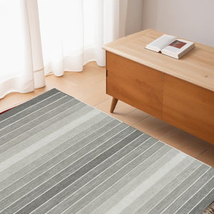 Homeroots 5' X 8' Gray Wool Striped Hand Woven Area Rug Gray Wool 565843