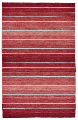 Homeroots 5' X 8' Red Wool Striped Hand Woven Area Rug Red Wool 565844