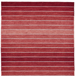 Homeroots 8' X 11' Red Wool Striped Hand Woven Area Rug Red Wool 565845
