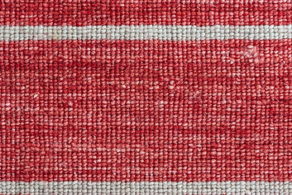 Homeroots 8' X 11' Red Wool Striped Hand Woven Area Rug Red Wool 565845