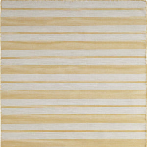 HomeRoots 10' Hand Woven Yellow and Ivory Striped Area Rug - Artisanal Charm for Modern Living Spaces 10' X 14' 565846