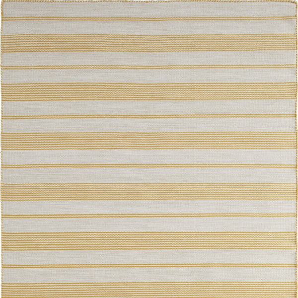 HomeRoots 10' Hand Woven Yellow and Ivory Striped Area Rug - Artisanal Charm for Modern Living Spaces 10' X 14' 565846