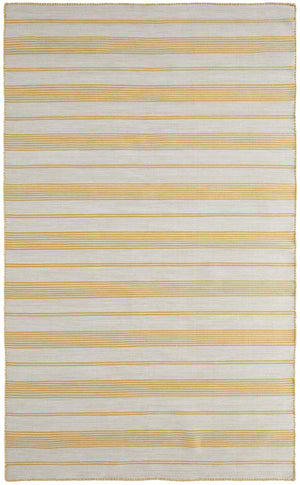 HomeRoots 10' Hand Woven Yellow and Ivory Striped Area Rug - Artisanal Charm for Modern Living Spaces 10' X 14' 565846