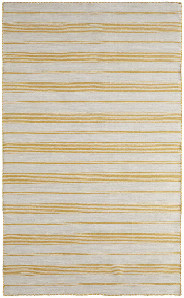 HomeRoots 10' Hand Woven Yellow and Ivory Striped Area Rug - Artisanal Charm for Modern Living Spaces 10' X 14' 565846